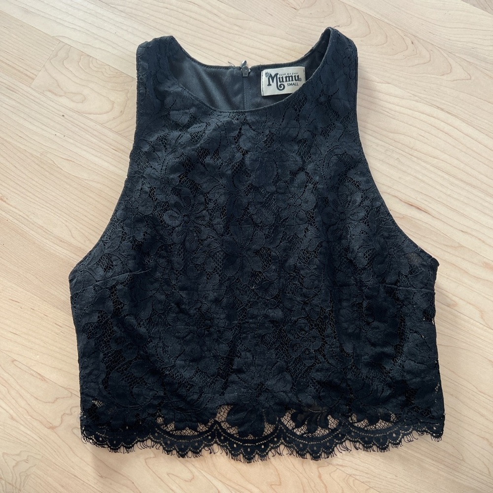 Show me your mumu lace crop top